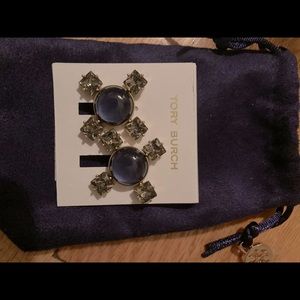 Tory Burch Stone Clip on Earrings
